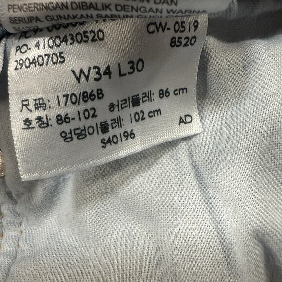 Levis 505 Mens Jeans 34x30 Fits‎ 32x30 Blue Denim Reg Fit Straight Leg Classic - Picture 8 of 10